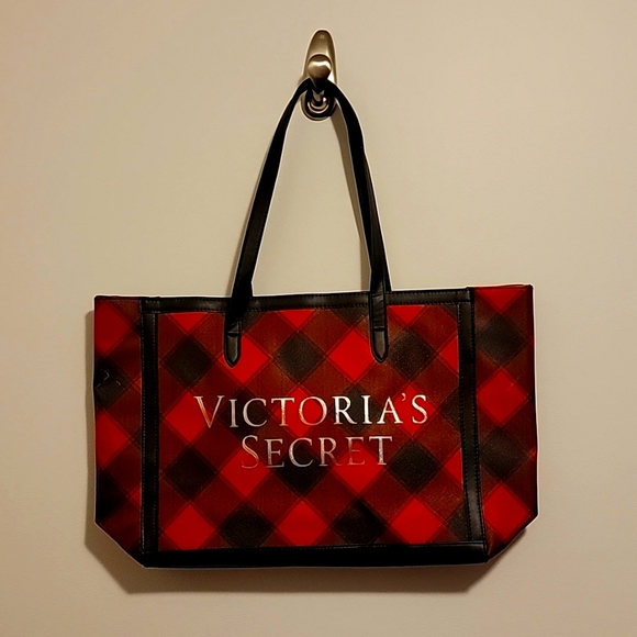 NWOT Victoria's Secret Tote Bag Gingham check - Picture 1 of 7